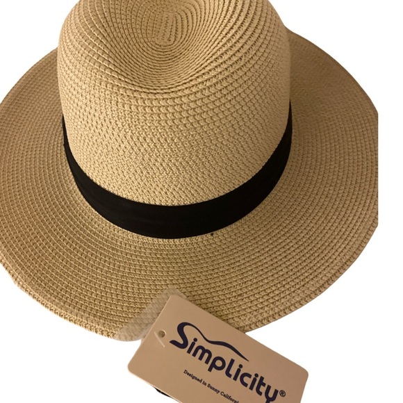 Simplicity Tan Sun Hat with Black Band- OSFM ,:22.5 diameter , NWTn main image 4